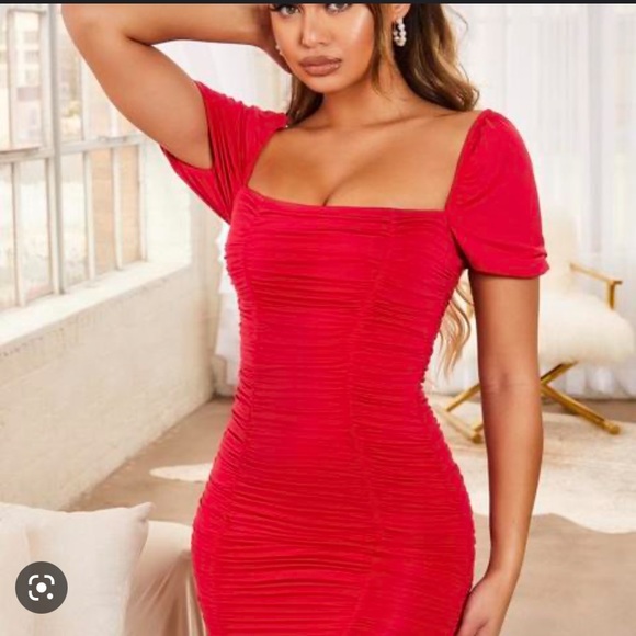 Oh Polly Pink Rushed Mini Dress - Picture 3 of 3